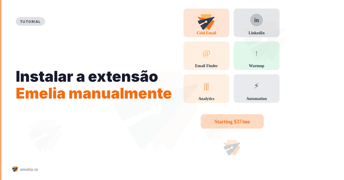 Instalar a extensão Emelia manualmente